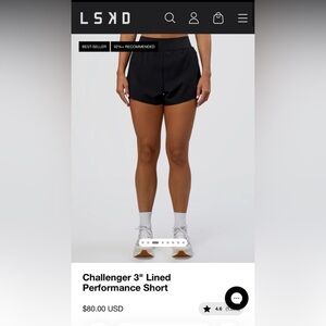 LSKD Women's Black Challenger Bike Shorts